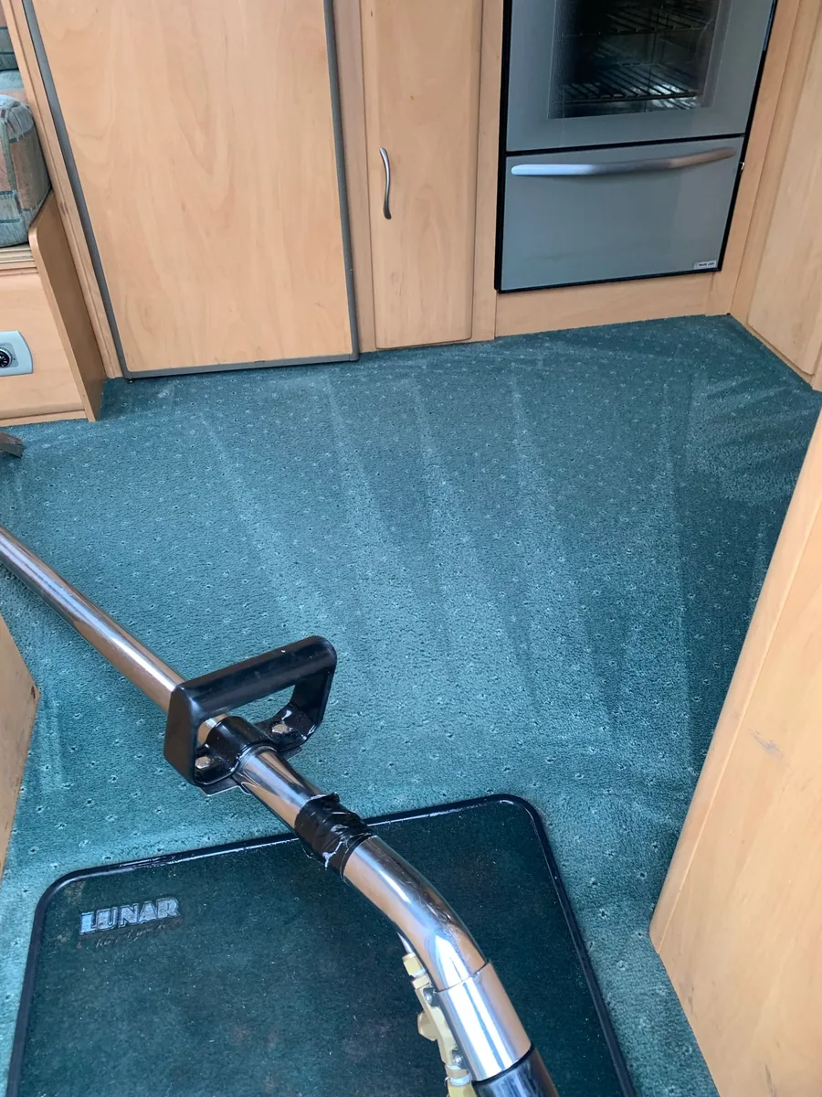 Static caravan carpet after professional cleaning in North Lincolnshire by W.M Carpet Cleaning Services
