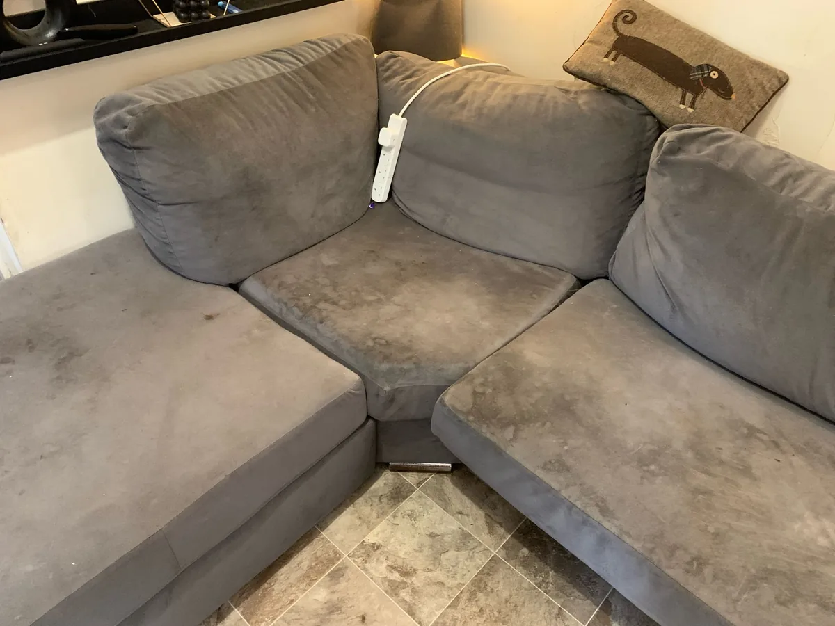Upholstery before professional cleaning in Scunthorpe by W.M Carpet Cleaning Services